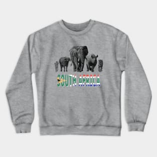 South Africa Wildlife Big Five for South Africa  Safari Fans Crewneck Sweatshirt